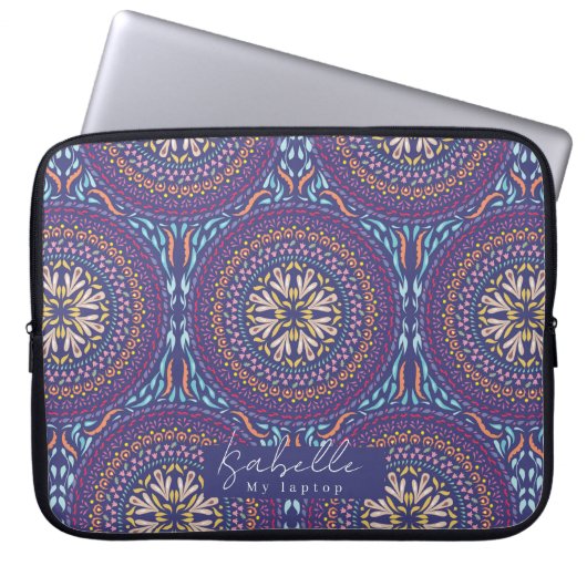 Mandala Lila Laptopschutzhülle (Vorderseite)
