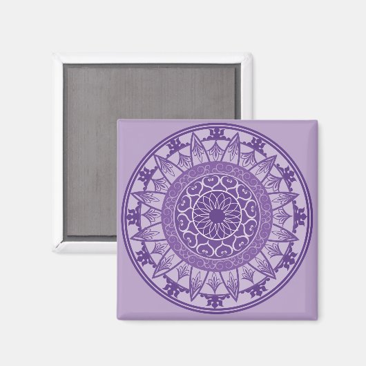 Mandala Lila Magnet (Vorderseite/Rückseite)