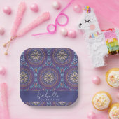 Mandala Lila Pappteller (Party)