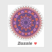 Mandala lila und rosa aufkleber (Blatt)