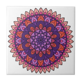 Mandala lila und rosa fliese