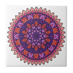 Mandala lila und rosa fliese