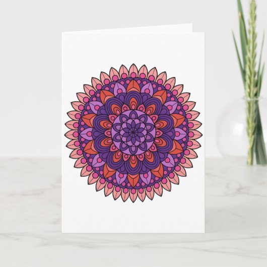 Mandala lila und rosa karte (Vorderseite)