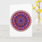 Mandala lila und rosa karte (Gelbe Blume)