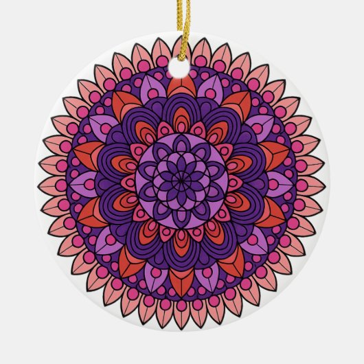 Mandala lila und rosa keramik ornament (Vorne)