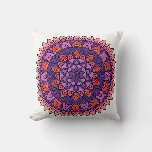Mandala lila und rosa kissen (Vorderseite)