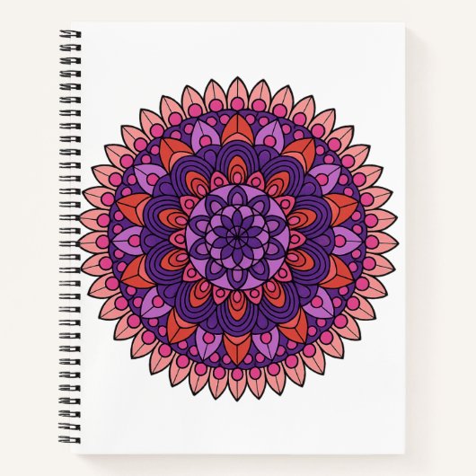 Mandala lila und rosa notizblock (Vorderseite)