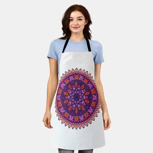 Mandala lila und rosa schürze (Getragen)