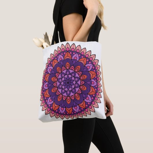 Mandala lila und rosa tasche (Von Nahem)