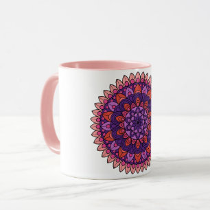 Mandala lila und rosa tasse