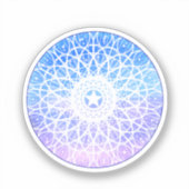 Mandala, lila, weiß und blau aufkleber (Vorderseite)