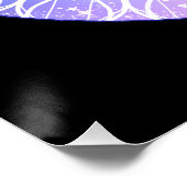 Mandala, lila, weiß und blau poster (Ecke)