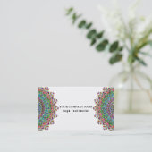 MANDALA-LOGO KUNDENGEBUNDENER YOGA-LEHRER VISITENKARTE (Stehend Vorderseite)