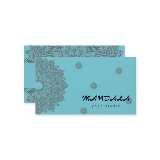 MANDALA-LOGO ZURÜCK FÜR DEN YOGA-INSTRUCTOR VISITENKARTE (Vorderseite/Rückseite Beispiel)