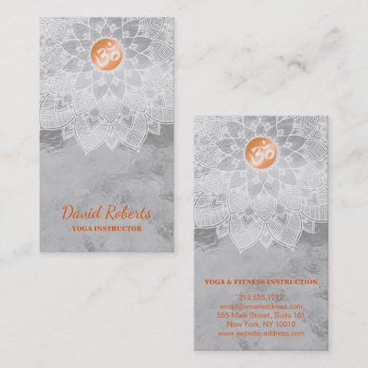 MANDALA-LOGO ZURÜCK FÜR DEN YOGA-INSTRUCTOR VISITENKARTE (Vorne/Hinten)