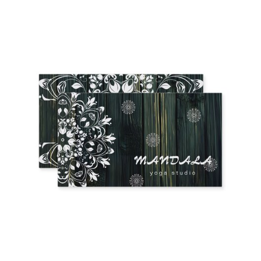 MANDALA-LOGO ZURÜCK FÜR DEN YOGA-INSTRUCTOR VISITENKARTE (Vorderseite/Rückseite Beispiel)