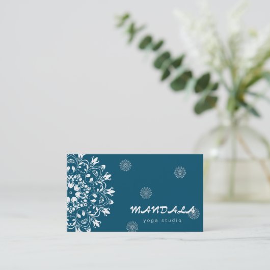 MANDALA-LOGO ZURÜCK YOGA INSTRUCTOR-GESCHÄFT VISITENKARTE (Stehend Vorderseite)