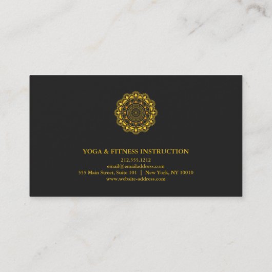 MANDALA-LOGO ZURÜCK YOGA INSTRUCTOR-GESCHÄFT VISITENKARTE (Rückseite)