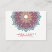 Mandala-Lotos-Blumen-Yoga-Rosa-Grün holistisch Visitenkarte (Vorderseite)