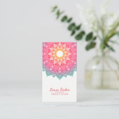 Mandala-Lotos-Blumen-Yogawellness-Meditations-Rosa Visitenkarte (Stehend Vorderseite)