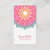 Mandala-Lotos-Blumen-Yogawellness-Meditations-Rosa Visitenkarte (Vorderseite)