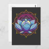 Mandala Lotus Art Postkarte (Vorne/Hinten)