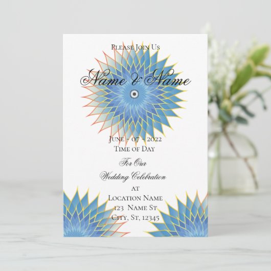 Mandala Lotus Blossom Thunder_Cove Einladung (Stehend Vorderseite)