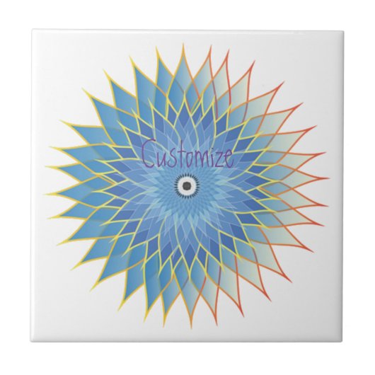 Mandala Lotus Blossom Thunder_Cove Fliese (Vorderseite)