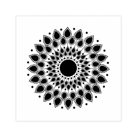Mandala Lotus Blume Gummistempel (Prägung)