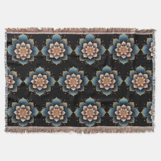 Mandala Lotus Blume mit Sparkling Crystals Decke (Vorderseite)