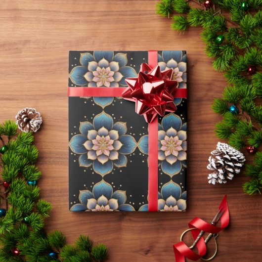 Mandala Lotus Blume mit Sparkling Crystals Geschenkpapier (Feiertagsgeschenk)
