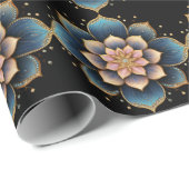 Mandala Lotus Blume mit Sparkling Crystals Geschenkpapier (Rolleneckpunkt)