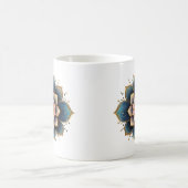 Mandala Lotus Blume mit Sparkling Crystals Kaffeetasse (Mittel)