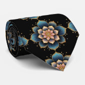 Mandala Lotus Blume mit Sparkling Crystals Krawatte (Gerollt)