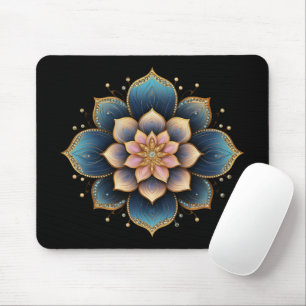 Mandala Lotus Blume mit Sparkling Crystals Mousepad