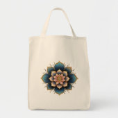 Mandala Lotus Blume mit Sparkling Crystals Tragetasche (Vorne)