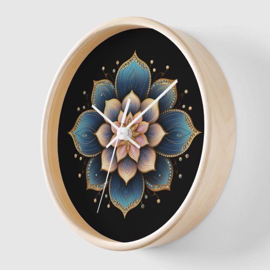 Mandala Lotus Blume mit Sparkling Crystals Uhr (Winkel)