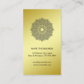 Mandala Lotus Blume Yoga Black Gold Clean Visitenkarte (Rückseite)