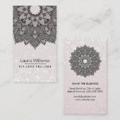 Mandala Lotus Blume Yoga Instructor Pink Holistic Visitenkarte (Vorne/Hinten)