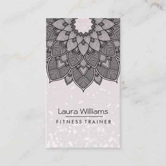 Mandala Lotus Blume Yoga Instructor Pink Holistic Visitenkarte (Vorderseite)