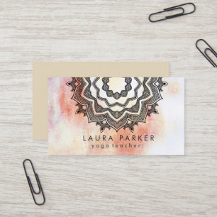 Mandala Lotus Blume Yoga Medizin Visitenkarte