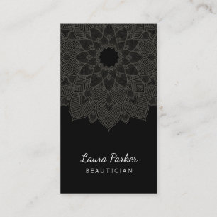 Mandala Lotus Blume Yoga Schwarz-weiße Sauberkeit Visitenkarte