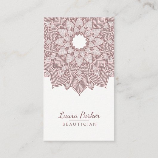Mandala Lotus Blume Yoga Wellness Medizin Rosa Visitenkarte (Vorderseite)