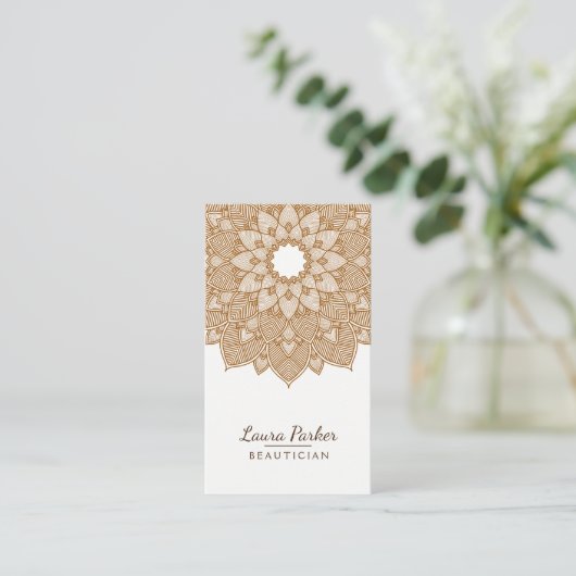 Mandala Lotus Blume Yoga Wellness Medizin Sand Visitenkarte (Stehend Vorderseite)