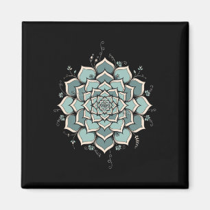 Mandala Lotus Buddha Zen Kunst Botanische Sukkulen Magnet