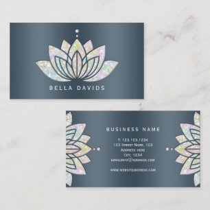 Mandala Lotus Floral Yoga-Instructorin Blau Türkis Visitenkarte
