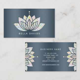 Mandala Lotus Floral Yoga-Instructorin Blau Türkis Visitenkarte