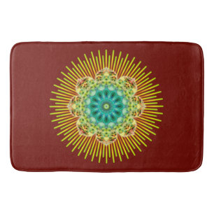 Mandala Lotus gelb grün + Ihr Backgr. Ideen Badematte