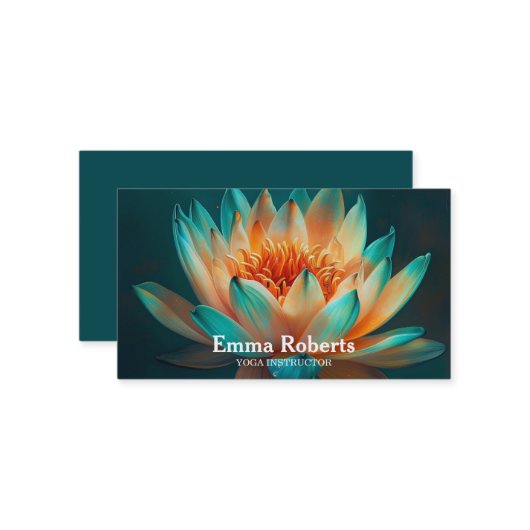 MANDALA LOTUS KUNDIERTER YOGA INSTRUCTOR VISITENKARTE (Vorderseite/Rückseite Beispiel)