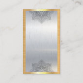 Mandala Lotus | Metallischer Hintergrund Visitenkarte (Rückseite)